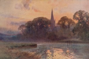 Holy Trinity Church, Stratford-on-Avon (farge litho) av Ernest William Haslehust