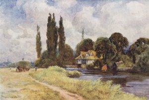 Iffley Mill (farge litho) av Ernest William Haslehust