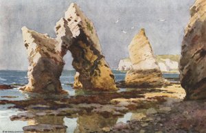 I Freshwater Bay (farge litho) av Ernest William Haslehust