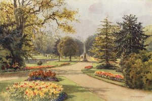 I Jephson Gardens, Leamington (farge litho)