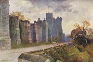 North Terrace og Winchester Tower (farge litho) av Ernest William Haslehust