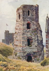 Roman Pharos, Dover Castle (farge litho) av Ernest William Haslehust