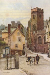 St. Mary Steps (farge litho) av Ernest William Haslehust