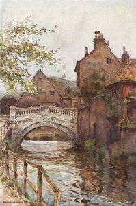Bybroen (farge litho) av Ernest William Haslehust