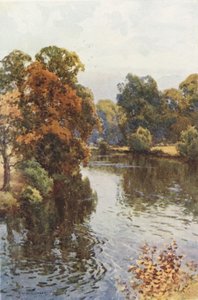 The Dee at Eaton (farge litho) av Ernest William Haslehust