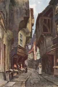 The Shambles (farge litho) av Ernest William Haslehust