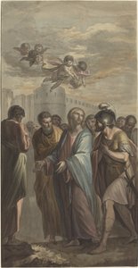 Kristus med apostler og en romersk soldat av Ernest Zacharias Platner