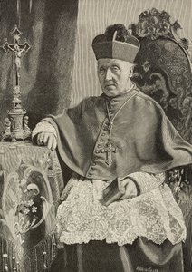 Portrett av Luigi Nazari av Calabiana (1808-1893), italiensk politiker og erkebiskop av Italia, gravert av Ernesto Mancastropa etter foto av Ganzini og Gabriel, fra L
