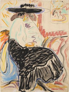 Sittende kvinne i studioet av Ernst Ludwig Kirchner