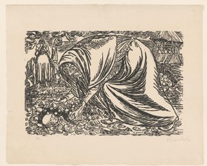 Dødt barn blir gravlagt av Ernst Barlach (signed by artist)