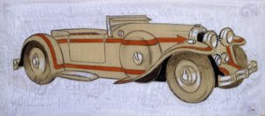 En illustrasjon som viser en Delage fra 1924 med karosseri av Letourneur et Marchand av Ernst Deutsch Dryden