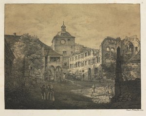 Six Views of Heidelberg Castle: Castle Terrace, 1820. av Ernst Fries