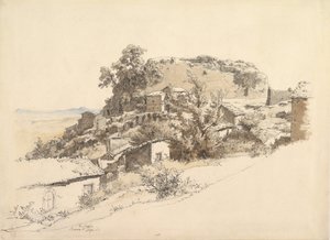 Romersk landskap nær Rocca di Papa, 1866. av Ernst Furchtegott Mohn