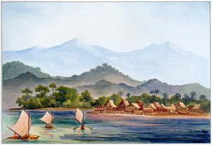 Landsby, Sumatra, Indonesia, 1906 av Ernst Haeckel