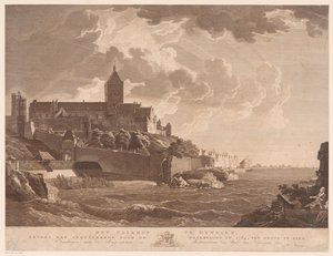 Utsikt over Valkhof i Nijmegen Valkhof i Nijmegen, ved siden av den ødelagte av flommen i 1784, mot øst (tittel på objekt) av Ernst Karl Gottlieb Thelott