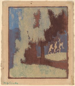 Kastanjetrær i måneskinn, 1904. av Ernst Ludwig Kirchner