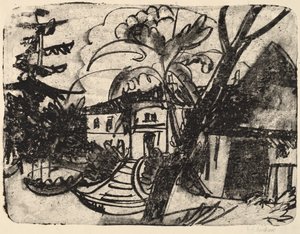 Dansk gård med herregård, 1912. av Ernst Ludwig Kirchner