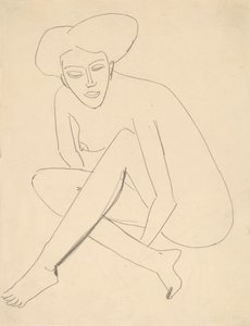 Dodo sittende, 1910. av Ernst Ludwig Kirchner