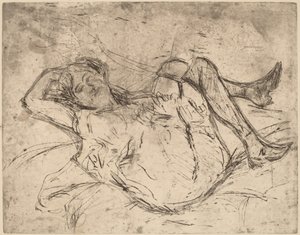 Drømmende jente, 1906. av Ernst Ludwig Kirchner