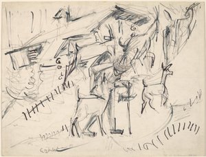 Geitegjeter med geiter, 1917. av Ernst Ludwig Kirchner