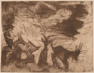 Geiter og skyer, 1919. av Ernst Ludwig Kirchner