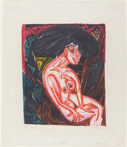 Peter Schlemihls fantastiske historie: Peter Schlemihls elskede..., 1915. av Ernst Ludwig Kirchner