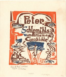 Peter Schlemihls tittelside for vidunderlig historie, 1915. av Ernst Ludwig Kirchner