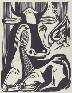 Den store kua som ligger nede Grosse Liegende Kuh, 1929. av Ernst Ludwig Kirchner