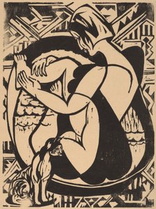 Kvinne i badekaret, 1936. av Ernst Ludwig Kirchner