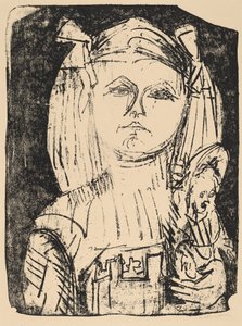 Ung jente med dukke, 1916. av Ernst Ludwig Kirchner