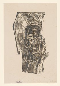 Portrett av en ukjent mann av Ernst Ludwig Kirchner (signed by artist)