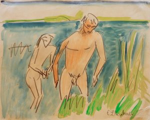 Badende i Moritzburg av Ernst Ludwig Kirchner