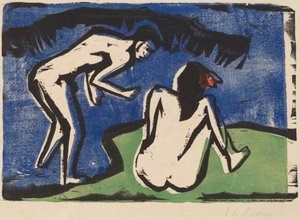 Badende par av Ernst Ludwig Kirchner