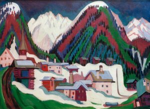 Landsbyen Monstein nær Davos av Ernst Ludwig Kirchner