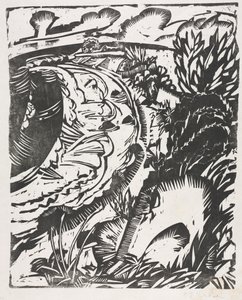 Dunelandskap med en buet bukt av Ernst Ludwig Kirchner
