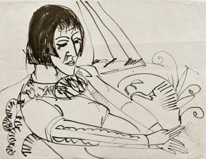 E.L. Kirchner, sittende kvinne (Erna) av Ernst Ludwig Kirchner