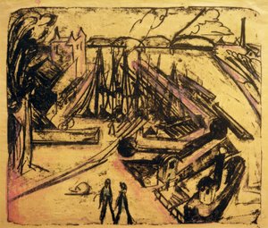 Freihafen Frankfurt am Main av Ernst Ludwig Kirchner