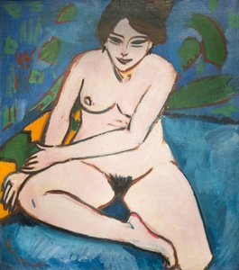 Tysk: Naken på blå bakgrunn Naken på blå bakgrunn av Ernst Ludwig Kirchner