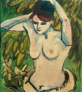 Halvakt med armene hevet av Ernst Ludwig Kirchner