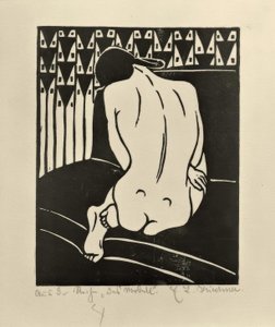 Krøkkende handling, sett bakfra av Ernst Ludwig Kirchner