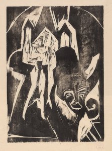 Cocotte på gaten. 1915 av Ernst Ludwig Kirchner