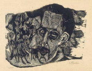 Leder Dr. Ludwig Binswanger og små jenter. 1917/18 av Ernst Ludwig Kirchner
