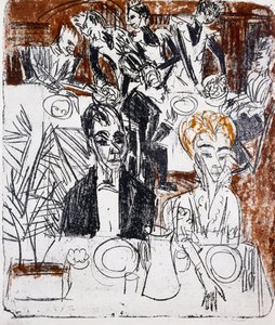 Dekket bord av Ernst Ludwig Kirchner