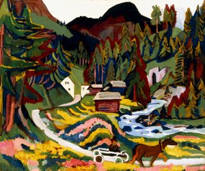 Landskap om våren, Sertig, 1924-25 av Ernst Ludwig Kirchner