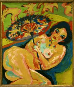 Jenter under en japansk paraply av Ernst Ludwig Kirchner