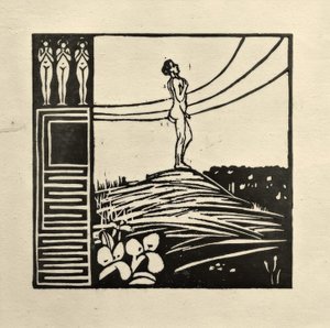 Mannsfigur på et fjell (Die Sehnsucht) av Ernst Ludwig Kirchner