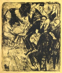 musikk restaurant; Musikkrestaurant, 1914 av Ernst Ludwig Kirchner