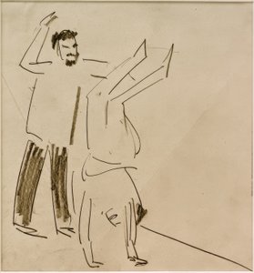 Uten tittel (mann med jente i håndstående) av Ernst Ludwig Kirchner