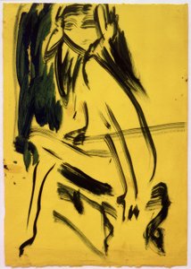 Uten tittel (sittende jente) av Ernst Ludwig Kirchner