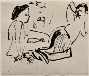 Uten tittel (to kvinner, sittende) av Ernst Ludwig Kirchner